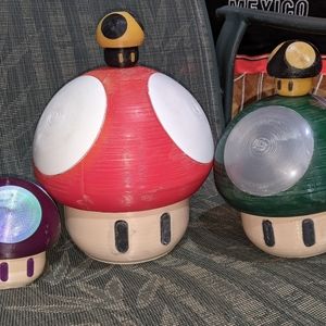 3D printed Mario Mushrooms +Storage! (Prices Vary)